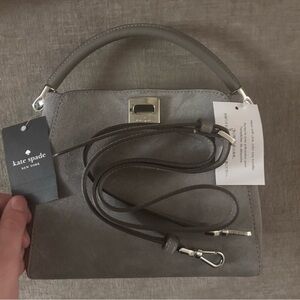 NTW Kate Spade Phoebe suede top handle purse with detachable crossbody strap